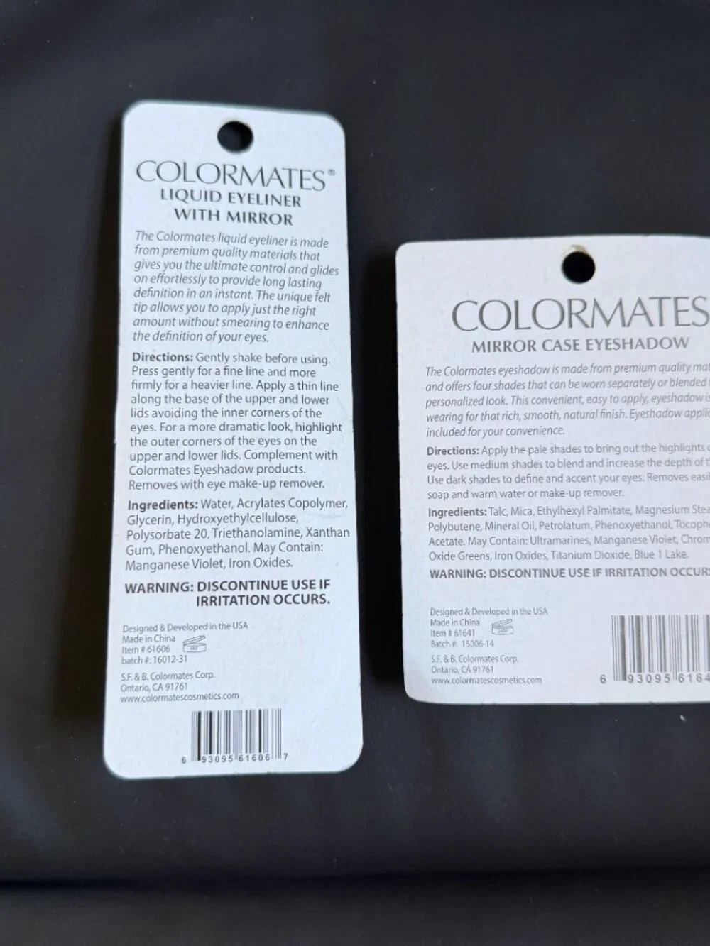 Colormates 61606 Brown Liquid Eyeliner & 61641 Ice Princess Eyeshadow w/ Mirror